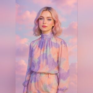 Vintage Sophisticates Elegant Multicolor Women's Top